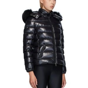 Monclear Black Down Badyfur Jacket